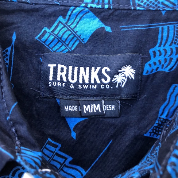 Trunk Surf & Swim Co Big Boys Shirt Tropical Blue - Picture 3 of 8